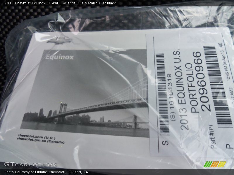 Atlantis Blue Metallic / Jet Black 2013 Chevrolet Equinox LT AWD