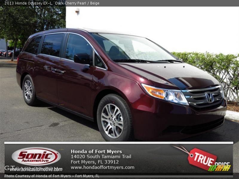 Dark Cherry Pearl / Beige 2013 Honda Odyssey EX-L