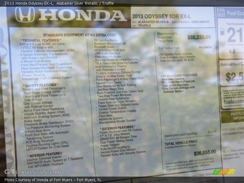 Alabaster Silver Metallic / Truffle 2013 Honda Odyssey EX-L