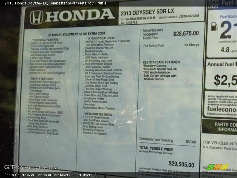 Alabaster Silver Metallic / Truffle 2013 Honda Odyssey LX