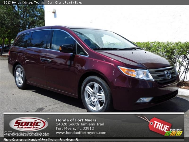 Dark Cherry Pearl / Beige 2013 Honda Odyssey Touring