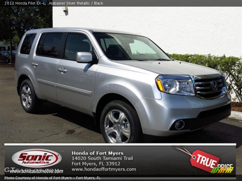 Alabaster Silver Metallic / Black 2013 Honda Pilot EX-L