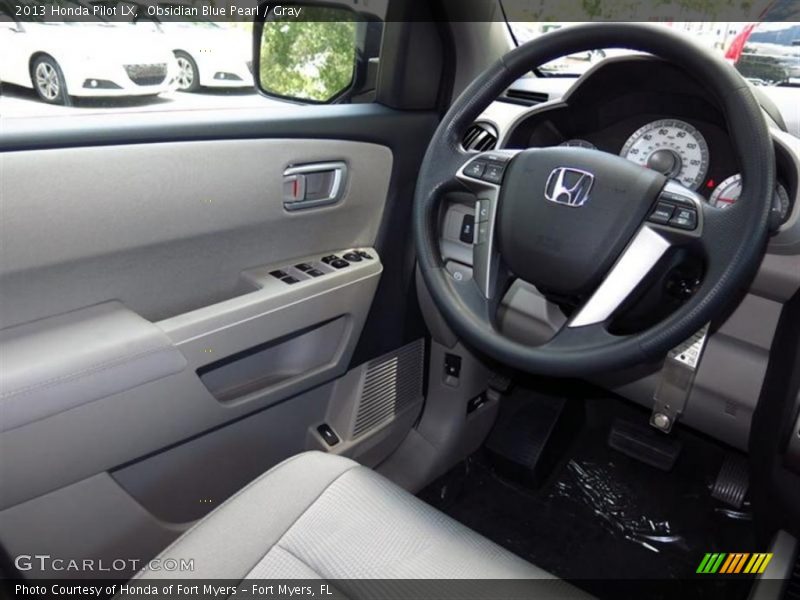 Obsidian Blue Pearl / Gray 2013 Honda Pilot LX
