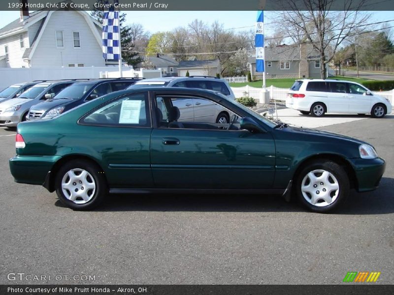 Clover Green Pearl / Gray 1999 Honda Civic EX Coupe