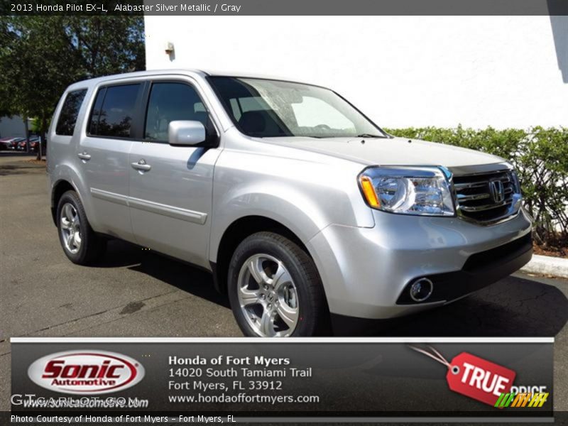 Alabaster Silver Metallic / Gray 2013 Honda Pilot EX-L
