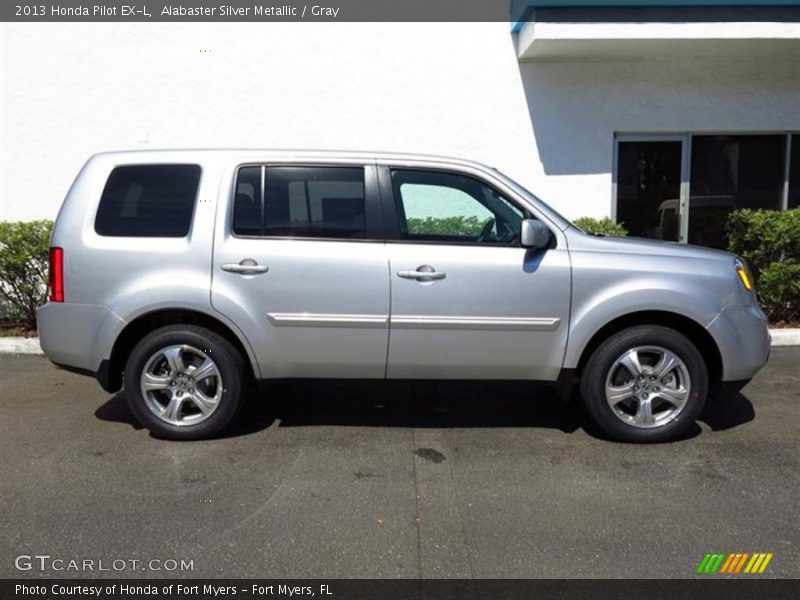 Alabaster Silver Metallic / Gray 2013 Honda Pilot EX-L
