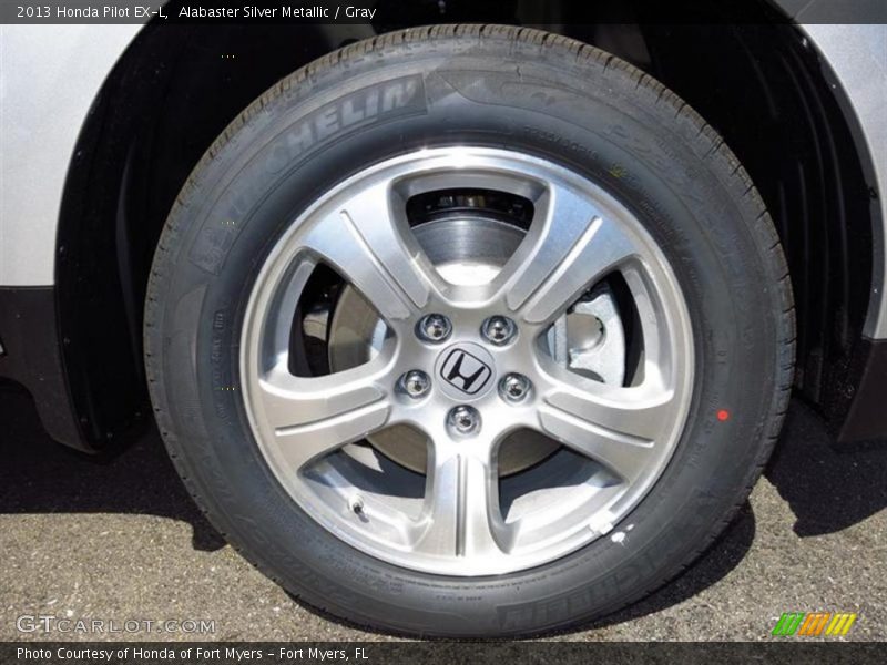Alabaster Silver Metallic / Gray 2013 Honda Pilot EX-L