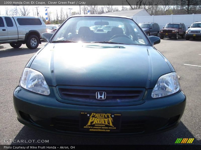 Clover Green Pearl / Gray 1999 Honda Civic EX Coupe