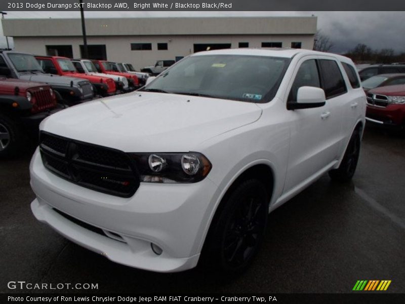 Bright White / Blacktop Black/Red 2013 Dodge Durango SXT Blacktop AWD