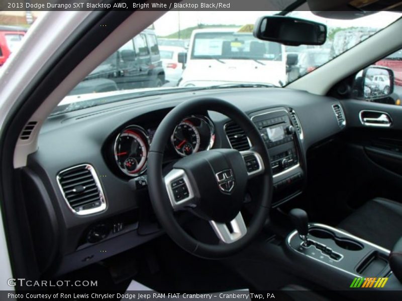 Bright White / Blacktop Black/Red 2013 Dodge Durango SXT Blacktop AWD