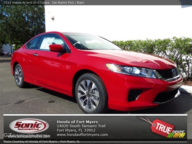 San Marino Red / Black 2013 Honda Accord LX-S Coupe