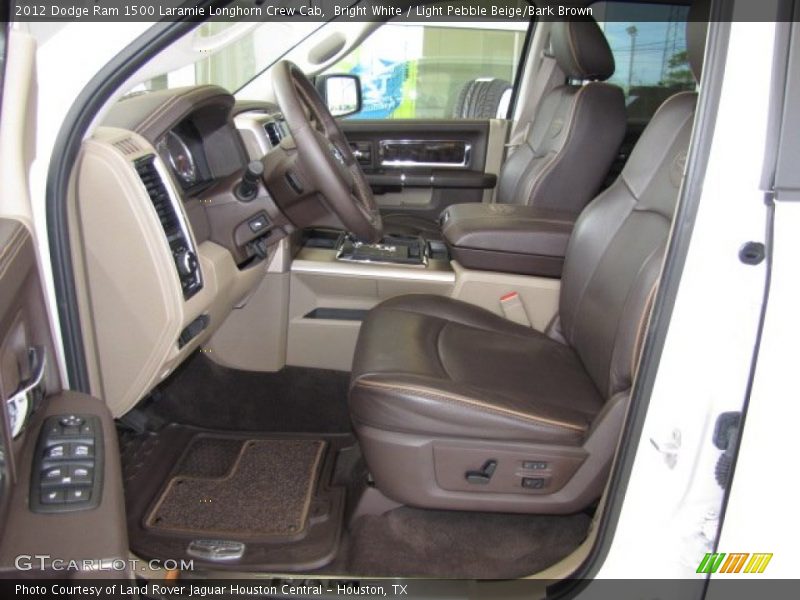 Bright White / Light Pebble Beige/Bark Brown 2012 Dodge Ram 1500 Laramie Longhorn Crew Cab