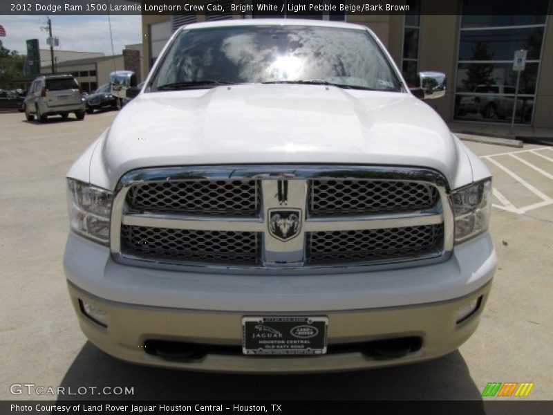 Bright White / Light Pebble Beige/Bark Brown 2012 Dodge Ram 1500 Laramie Longhorn Crew Cab