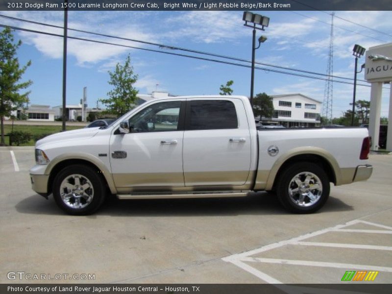 Bright White / Light Pebble Beige/Bark Brown 2012 Dodge Ram 1500 Laramie Longhorn Crew Cab
