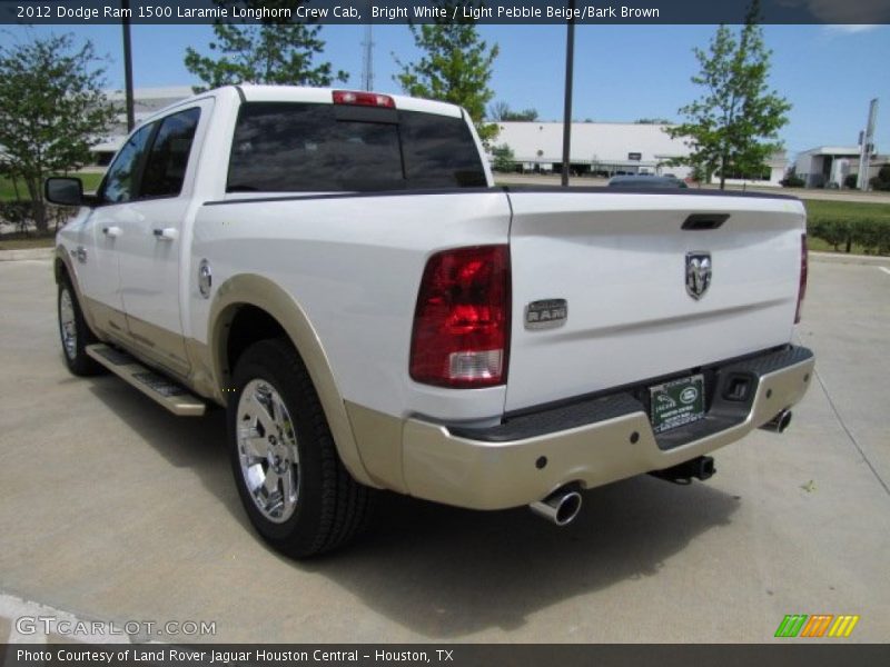 Bright White / Light Pebble Beige/Bark Brown 2012 Dodge Ram 1500 Laramie Longhorn Crew Cab