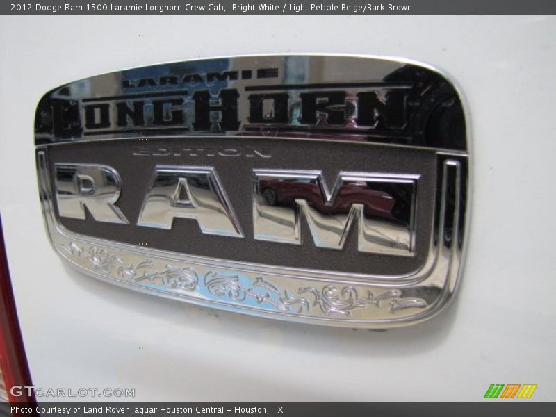 Bright White / Light Pebble Beige/Bark Brown 2012 Dodge Ram 1500 Laramie Longhorn Crew Cab