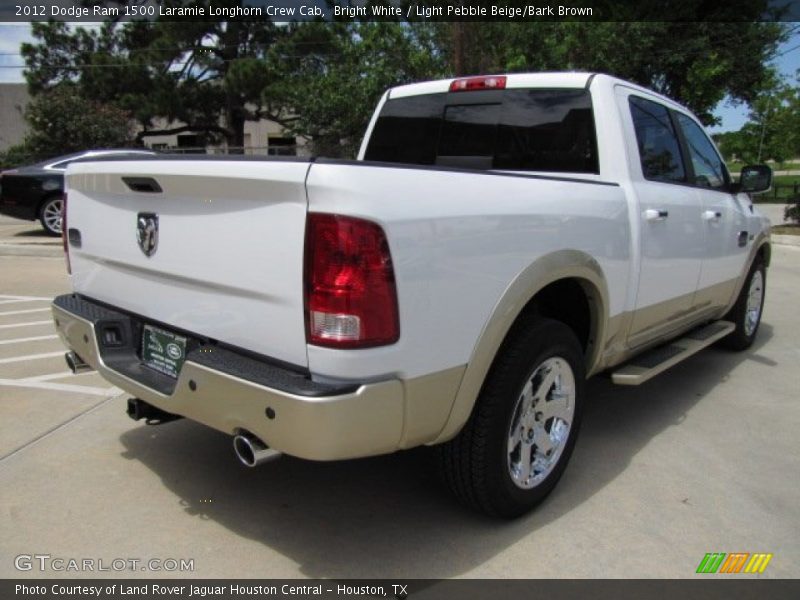 Bright White / Light Pebble Beige/Bark Brown 2012 Dodge Ram 1500 Laramie Longhorn Crew Cab