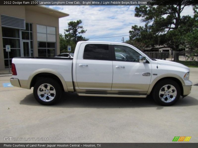 Bright White / Light Pebble Beige/Bark Brown 2012 Dodge Ram 1500 Laramie Longhorn Crew Cab