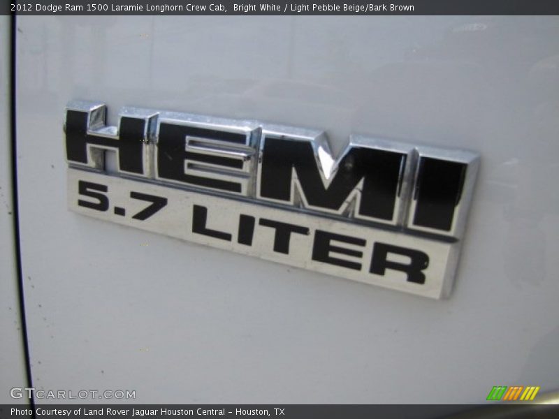 Bright White / Light Pebble Beige/Bark Brown 2012 Dodge Ram 1500 Laramie Longhorn Crew Cab
