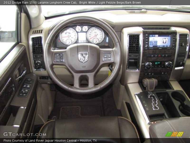 Bright White / Light Pebble Beige/Bark Brown 2012 Dodge Ram 1500 Laramie Longhorn Crew Cab