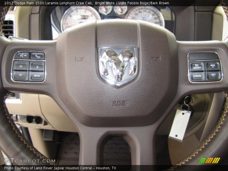 Bright White / Light Pebble Beige/Bark Brown 2012 Dodge Ram 1500 Laramie Longhorn Crew Cab