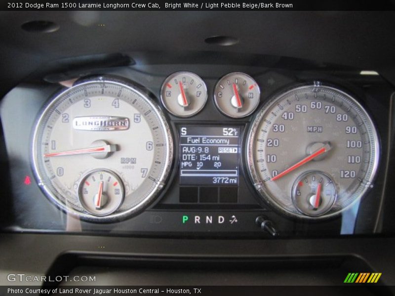 Bright White / Light Pebble Beige/Bark Brown 2012 Dodge Ram 1500 Laramie Longhorn Crew Cab