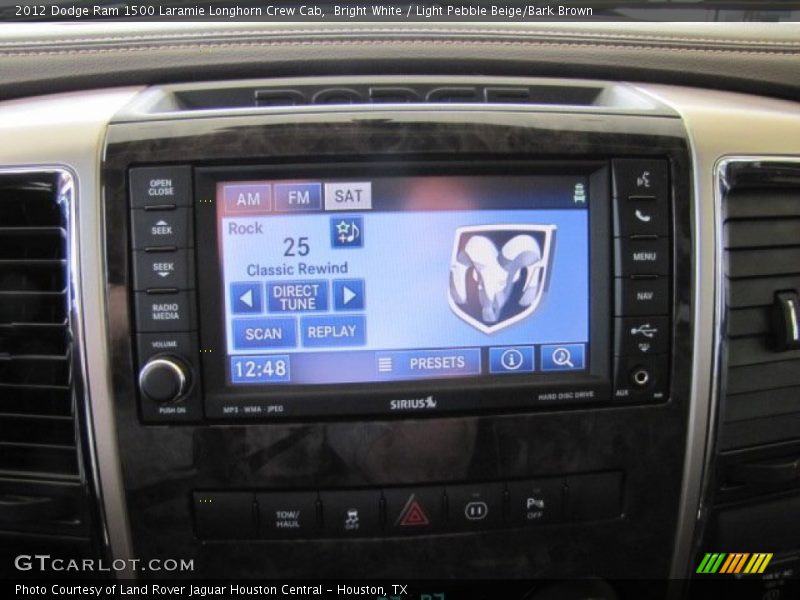 Bright White / Light Pebble Beige/Bark Brown 2012 Dodge Ram 1500 Laramie Longhorn Crew Cab