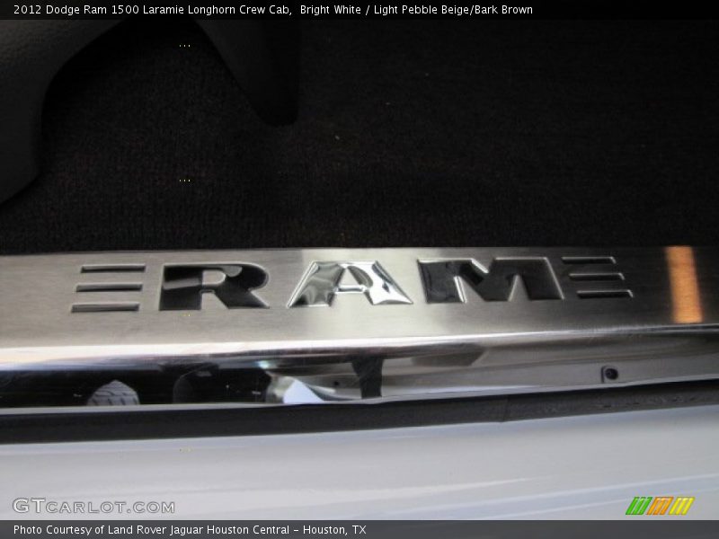 Bright White / Light Pebble Beige/Bark Brown 2012 Dodge Ram 1500 Laramie Longhorn Crew Cab