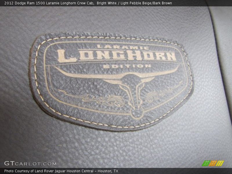 Bright White / Light Pebble Beige/Bark Brown 2012 Dodge Ram 1500 Laramie Longhorn Crew Cab
