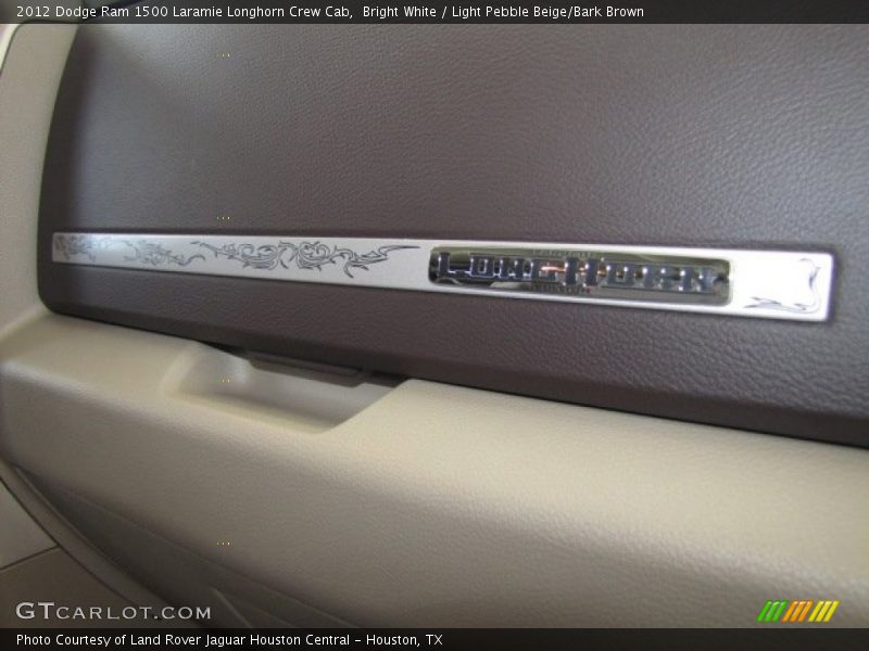 Bright White / Light Pebble Beige/Bark Brown 2012 Dodge Ram 1500 Laramie Longhorn Crew Cab