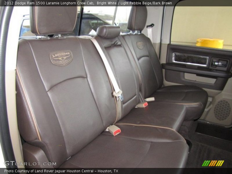Bright White / Light Pebble Beige/Bark Brown 2012 Dodge Ram 1500 Laramie Longhorn Crew Cab