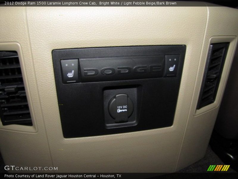 Bright White / Light Pebble Beige/Bark Brown 2012 Dodge Ram 1500 Laramie Longhorn Crew Cab