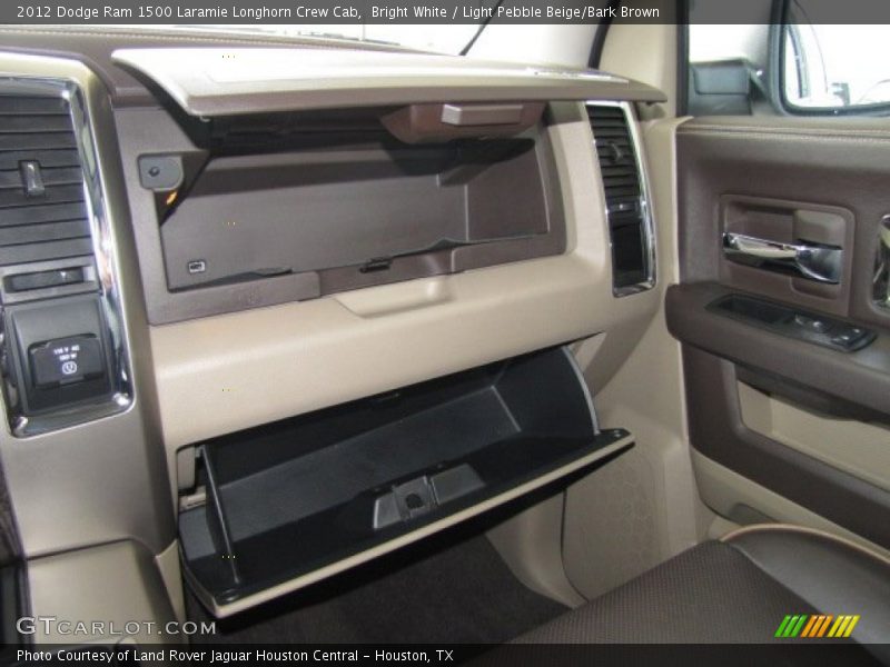Bright White / Light Pebble Beige/Bark Brown 2012 Dodge Ram 1500 Laramie Longhorn Crew Cab