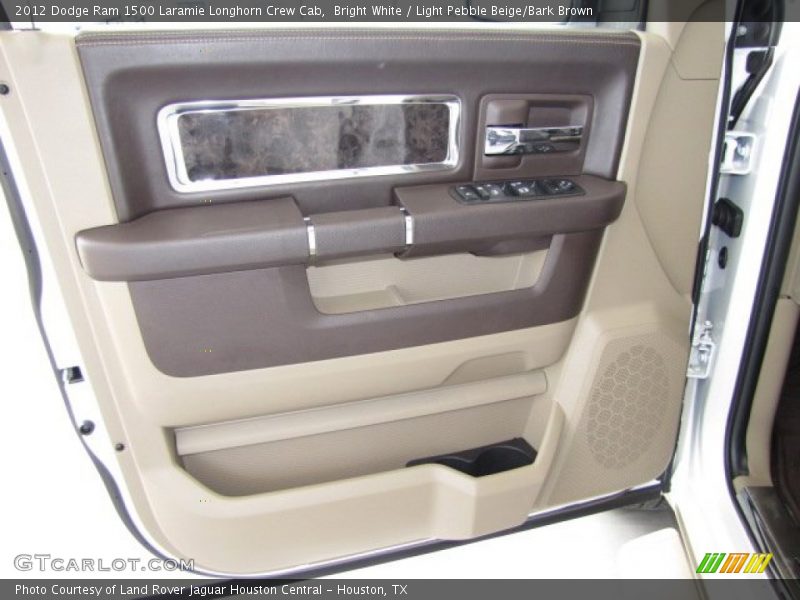 Bright White / Light Pebble Beige/Bark Brown 2012 Dodge Ram 1500 Laramie Longhorn Crew Cab