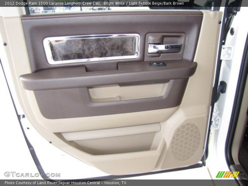 Bright White / Light Pebble Beige/Bark Brown 2012 Dodge Ram 1500 Laramie Longhorn Crew Cab