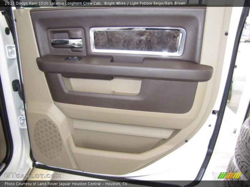 Bright White / Light Pebble Beige/Bark Brown 2012 Dodge Ram 1500 Laramie Longhorn Crew Cab