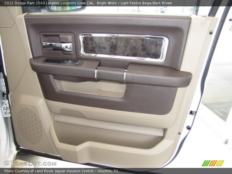 Bright White / Light Pebble Beige/Bark Brown 2012 Dodge Ram 1500 Laramie Longhorn Crew Cab