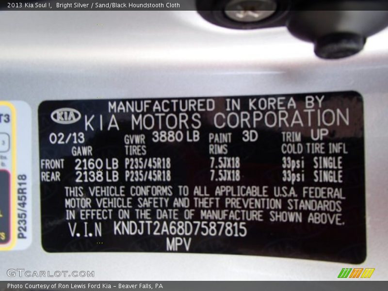 2013 Soul ! Bright Silver Color Code 3D