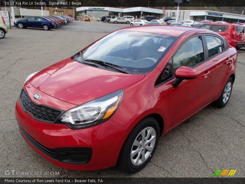Signal Red / Beige 2013 Kia Rio LX Sedan