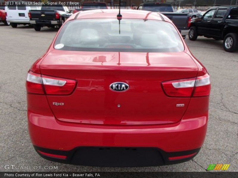 Signal Red / Beige 2013 Kia Rio LX Sedan