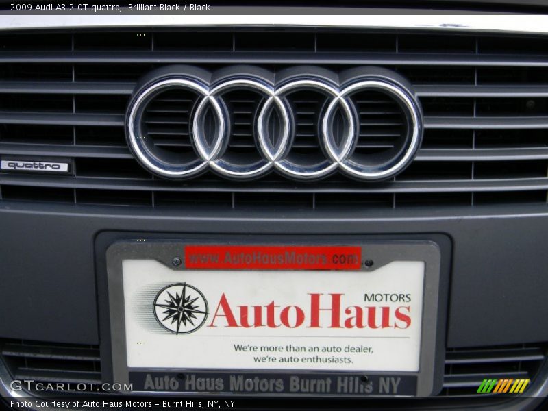 Brilliant Black / Black 2009 Audi A3 2.0T quattro