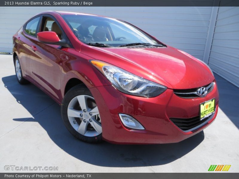 Sparkling Ruby / Beige 2013 Hyundai Elantra GLS