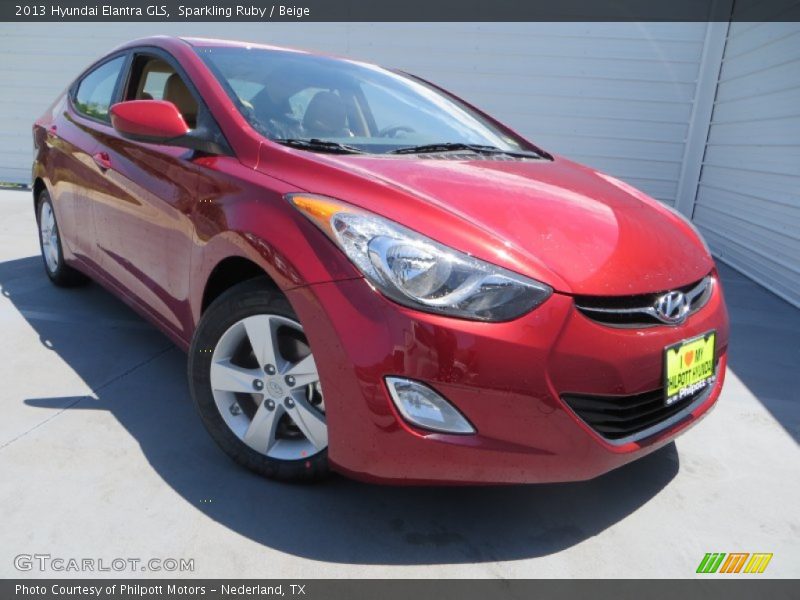 Sparkling Ruby / Beige 2013 Hyundai Elantra GLS