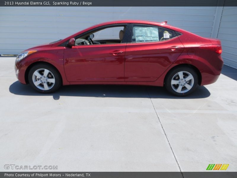 Sparkling Ruby / Beige 2013 Hyundai Elantra GLS