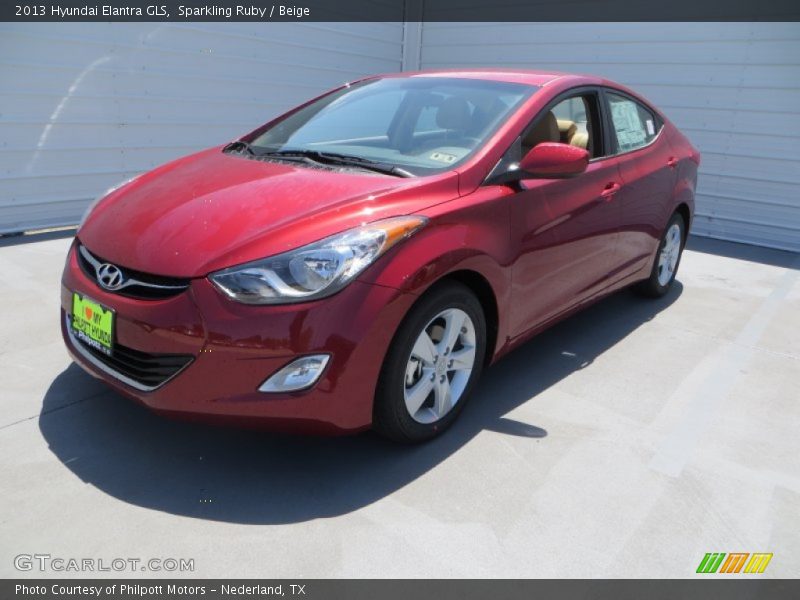 Sparkling Ruby / Beige 2013 Hyundai Elantra GLS