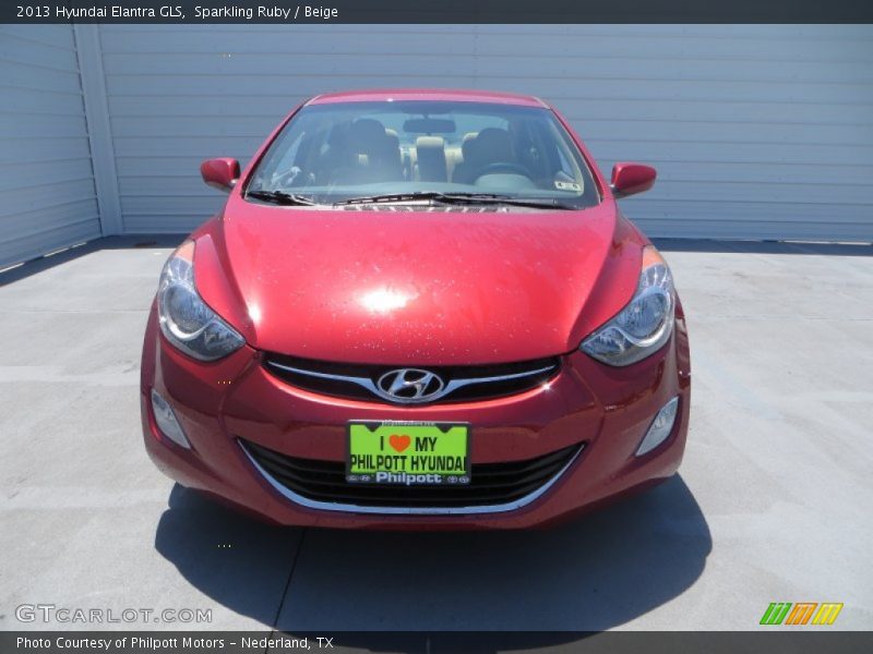 Sparkling Ruby / Beige 2013 Hyundai Elantra GLS
