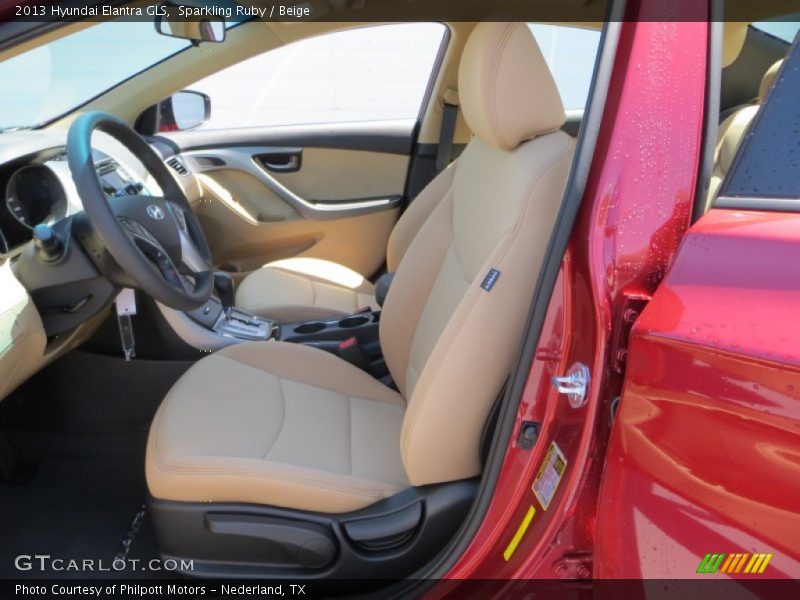 Sparkling Ruby / Beige 2013 Hyundai Elantra GLS