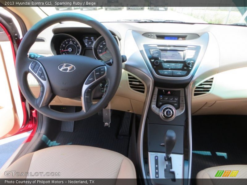 Sparkling Ruby / Beige 2013 Hyundai Elantra GLS