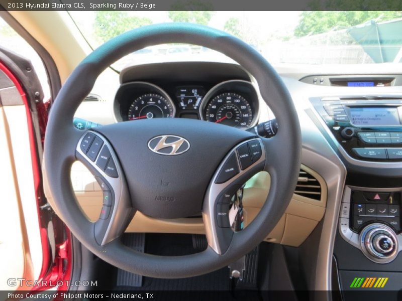 Sparkling Ruby / Beige 2013 Hyundai Elantra GLS