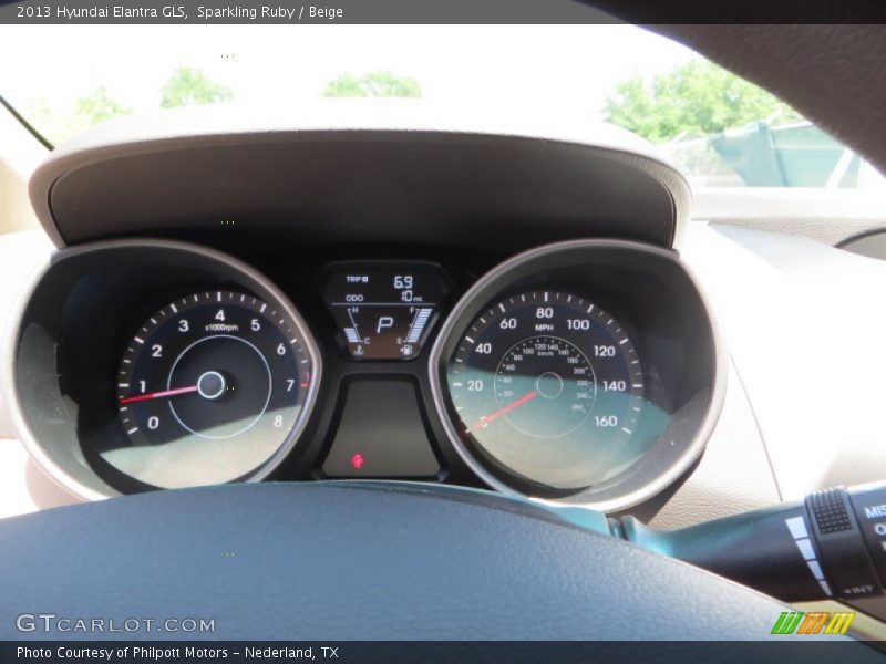 Sparkling Ruby / Beige 2013 Hyundai Elantra GLS